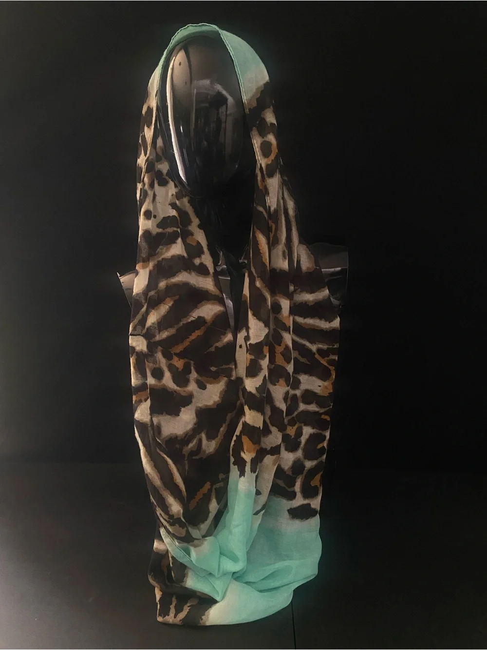 Light Aqua Leopard Print Women's infinity Scarf
